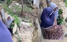 Sempat Trauma usai Bencana, Ibu di Aceh Menangis Tersedu saat Kembali ke Area Rumahnya yang Telah Hilang Imbas Longsor