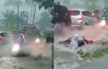 Pelajar SMK di Tegal Terseret Derasnya Arus Air saat Menolong Pemotor yang Terjebak Banjir