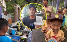 Pedagang di Temanggung Jawa Tengah Ini Bikin Takjub Anak Sekolah Lewat Aksi Racik Minuman Pakai Robot