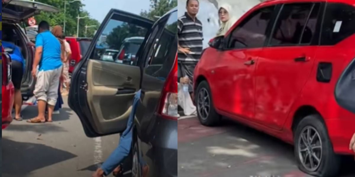 Diduga Ulah Oknum Jukir Liar, Mobil-mobil Terparkir di Kawasan Monas Mendadak Banyak yang Kempes