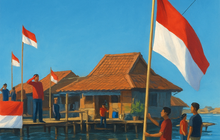 Upacara Bendera di Tengah Rob, Semangat Merdeka Warga Timbulsloko