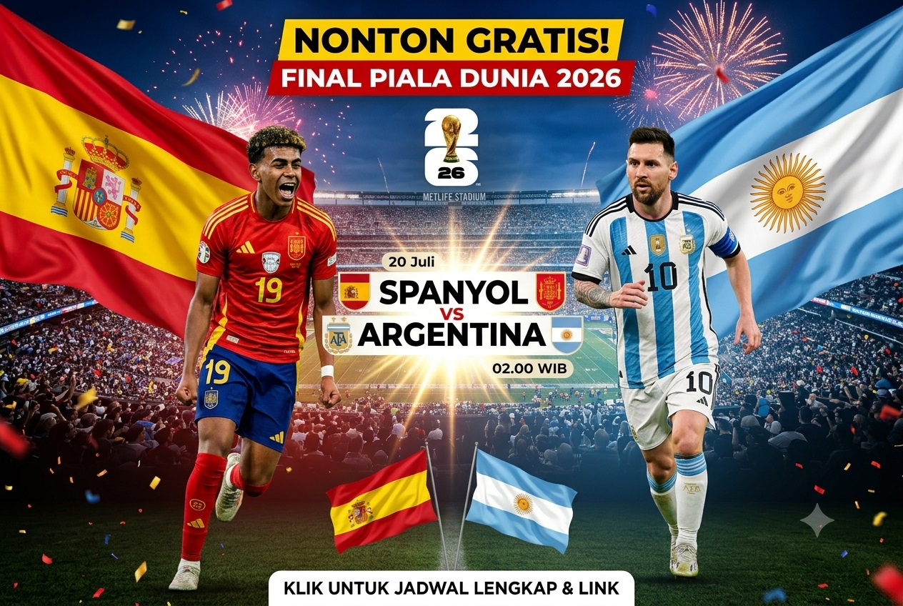 Link Live Streaming Final Piala Dunia 2026: Spanyol vs Argentina Gratis di TVRI