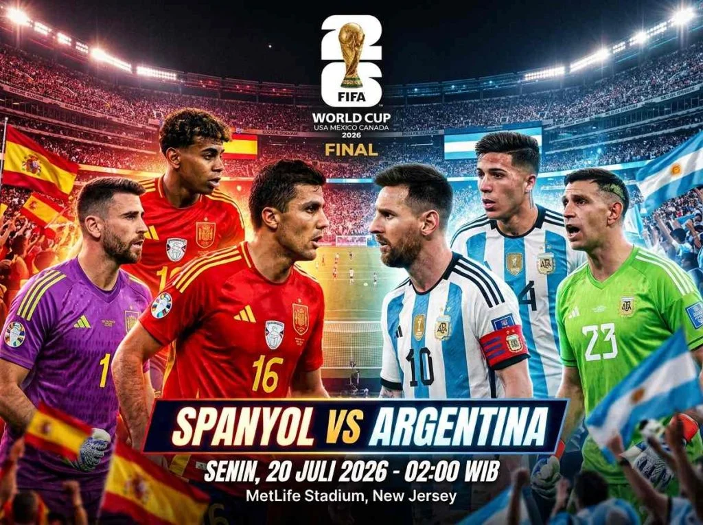 Score 808 dan Jalalive Ilegal! Ini Link Live Streaming Final Piala Dunia 2026 Resmi: Spanyol vs Argentina